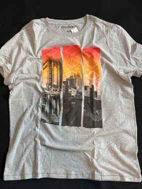 NWT Mens XXL Aeropostale  Men's Light Gray Short-Sleeve TeeSunset City Graphic